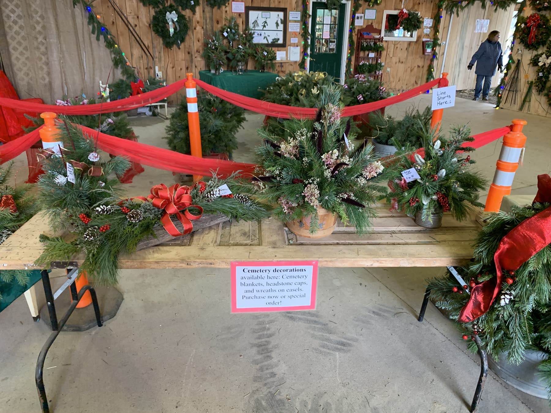 Cemetery decorations and centerpieces in the Christmas Shop